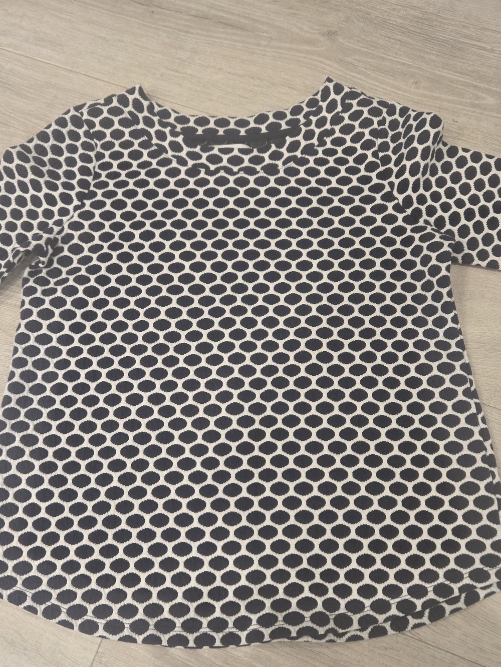 Kim Rogers Black and White Honeycomb 3/4 Sleeve Top